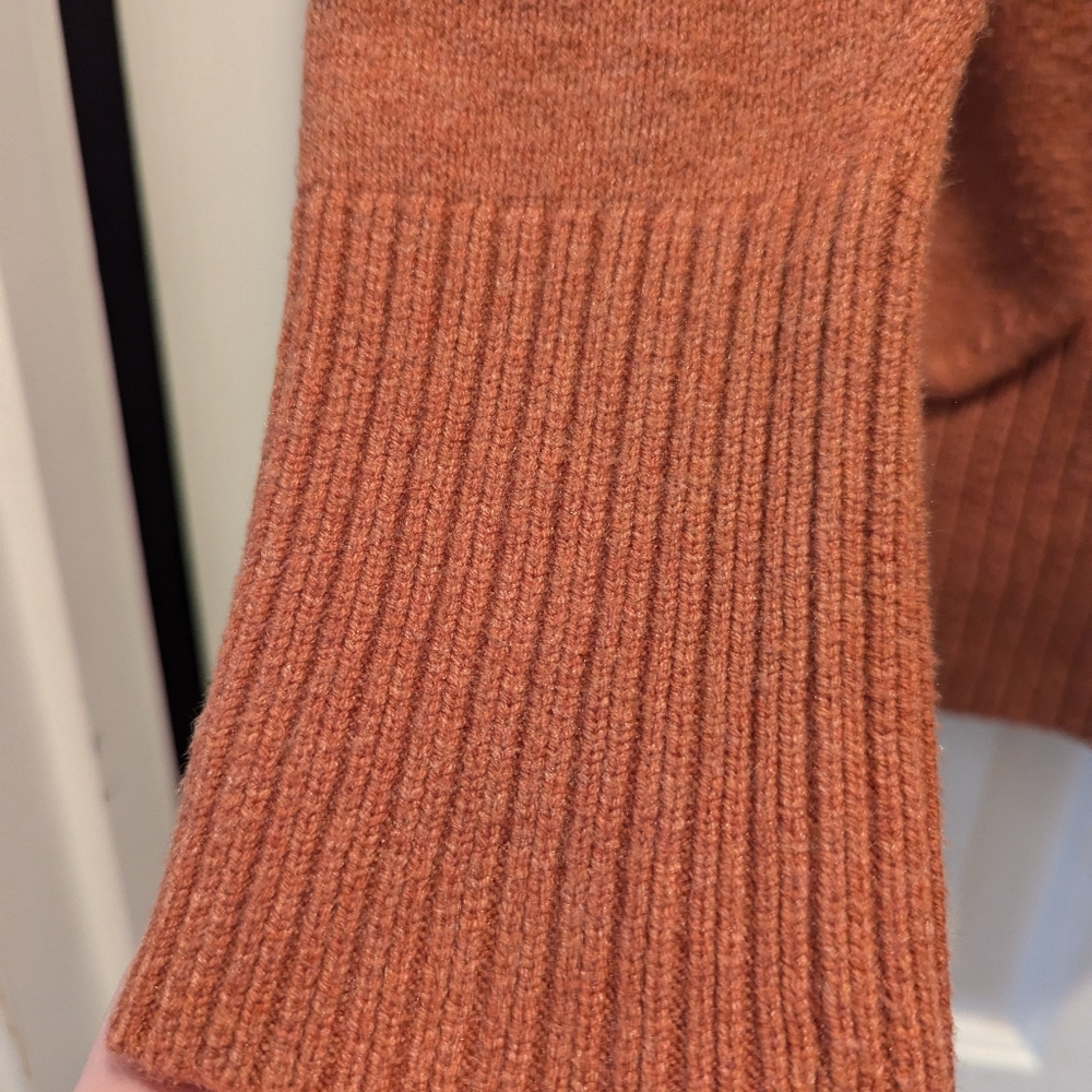 A New Day Women's Burnt Orange Cotton Blend Open Front Cardigan Size Medium - Picture 7 of 13